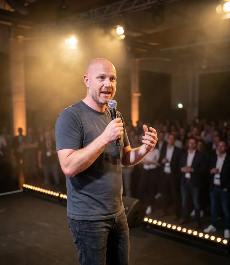 Andreas Borck als Speaker auf der Bühne